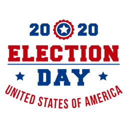 Día de las elecciones de 2020 letras de estados unidos Diseño PNG