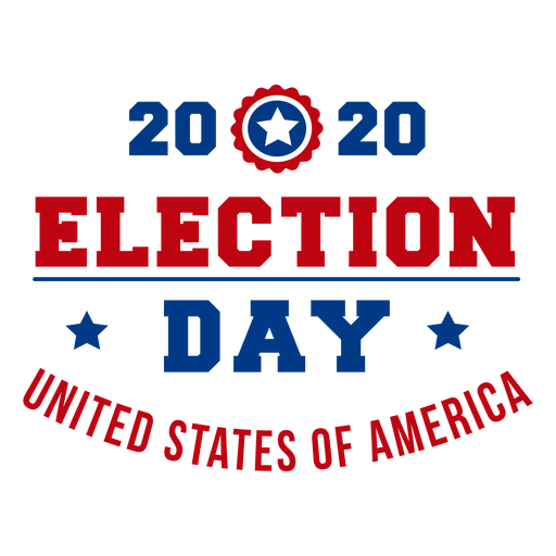 Día de las elecciones de 2020 letras de estados unidos Diseño PNG