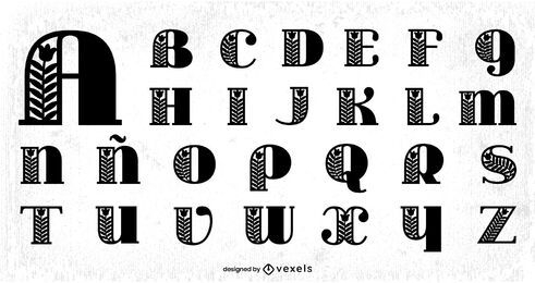 Pacote Alfabeto Ornamental Serif