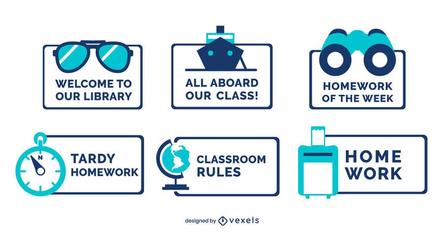 Classroom decorative travel label set Classroom decorative travel label set