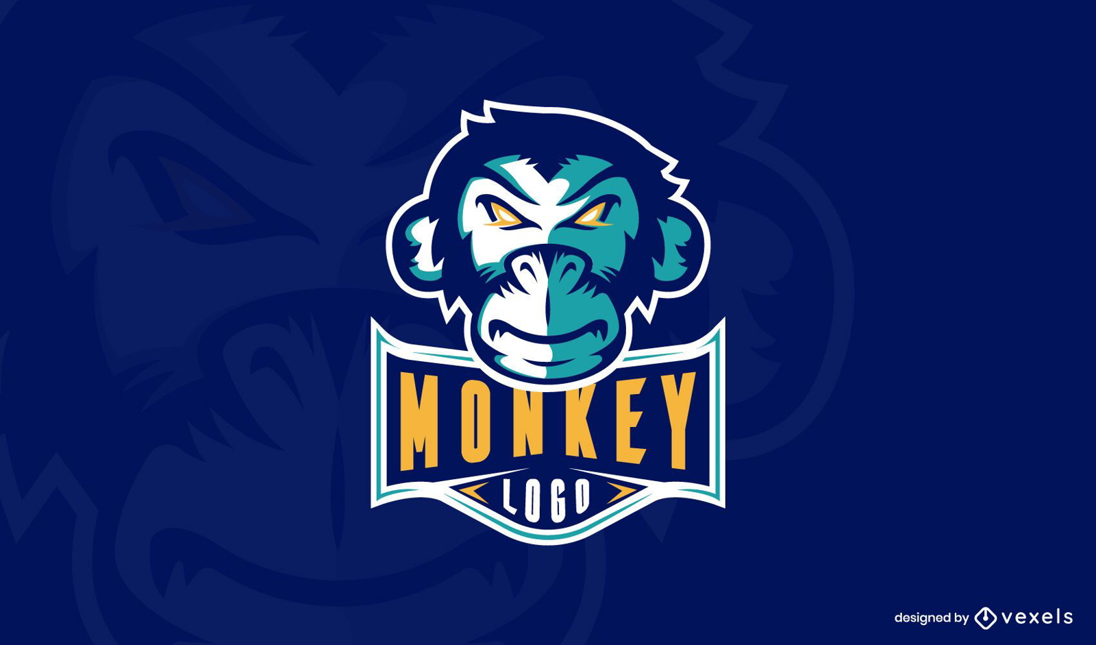 Monkey head logo design