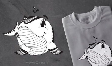 Design de t-shirt de baleia mandala Design de t-shirt de baleia mandala