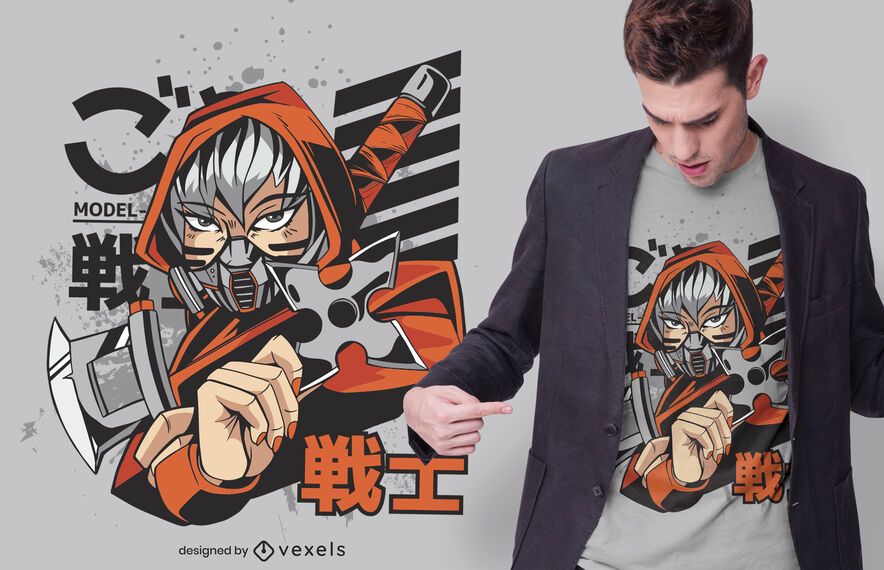 Ninja Girl T-Shirt Design Ninja Girl T-Shirt Design