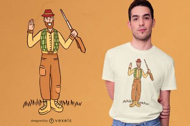 Diseño de camiseta de cazador amigable