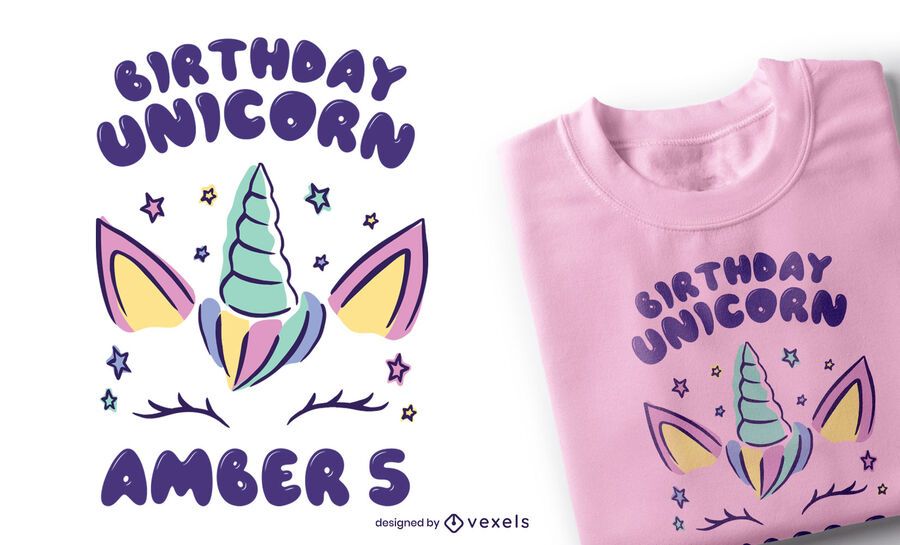 Design de t-shirt de citação de unicórnio de aniversário Design de t-shirt de citação de unicórnio de aniversário