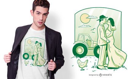 Marriage farm t-shirt design
