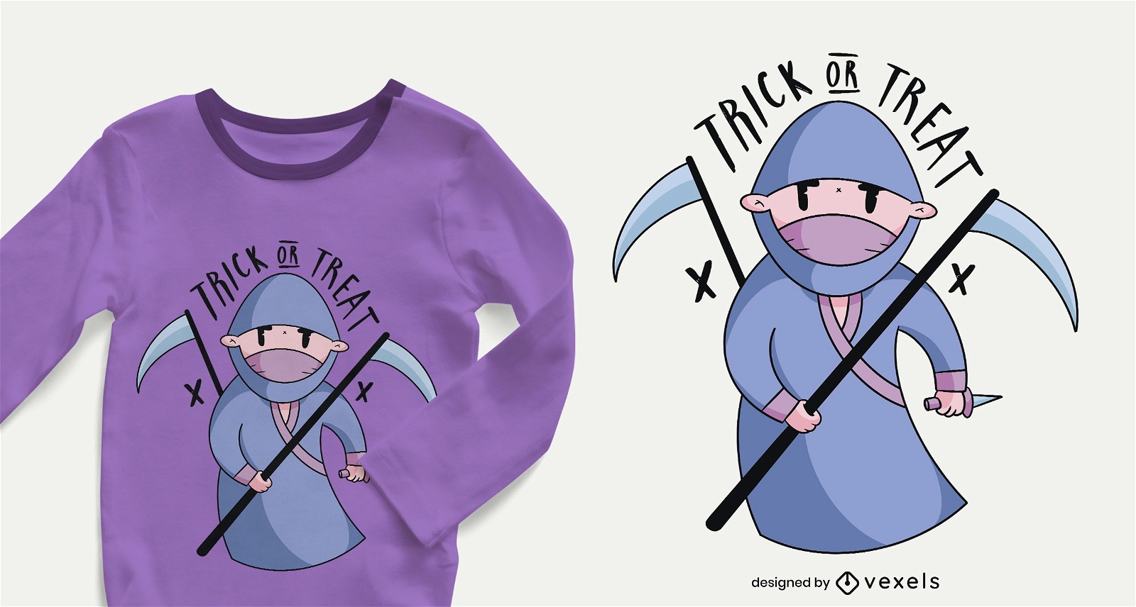 Design de camiseta infantil ninja para Halloween