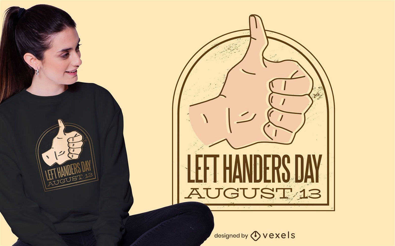 Left handers day t-shirt design