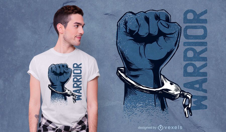 Design de t-shirt de punho de guerreiro Design de t-shirt de punho de guerreiro
