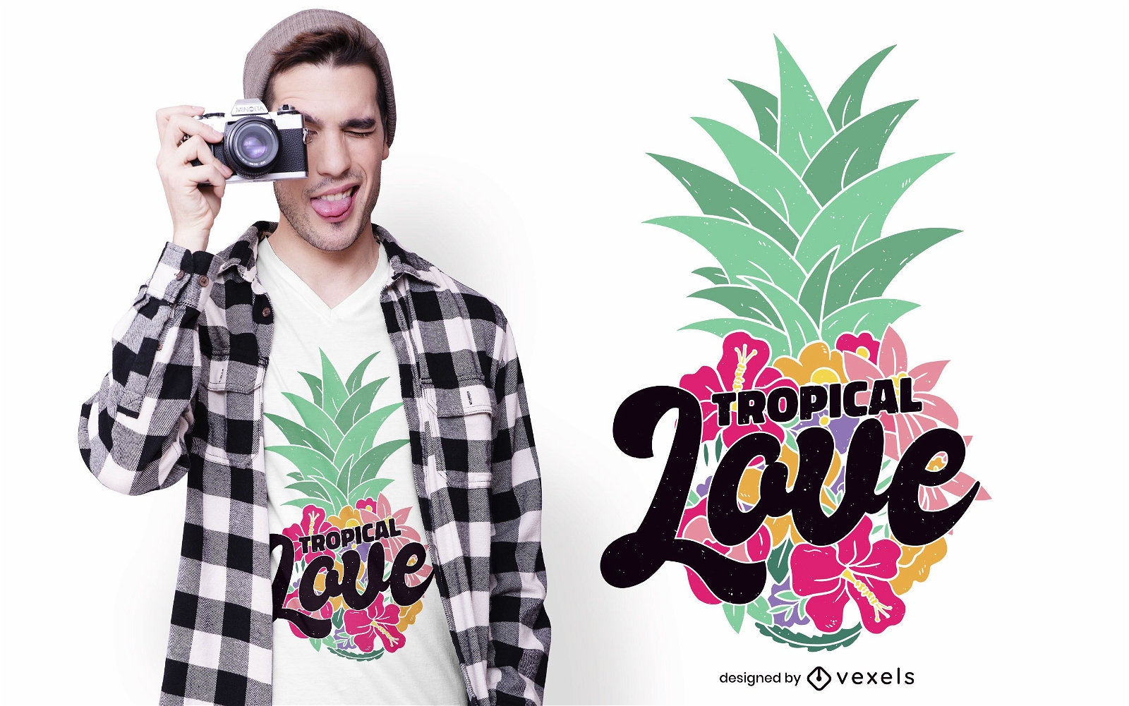 Design de camisetas de amor tropical