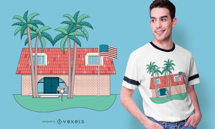 Tropical frat house t-shirt design