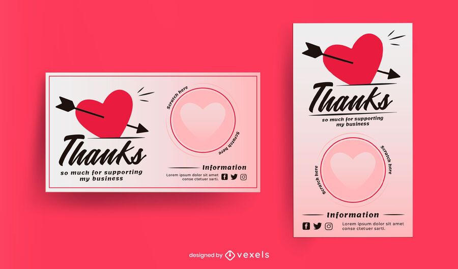 Plantilla de tarjeta de rascar corazón Plantilla de tarjeta de rascar corazón