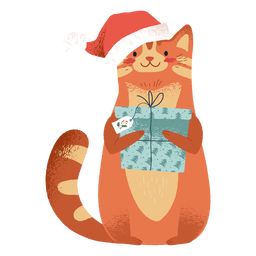 Katze die Weihnachtselementillustration trägt PNG-Design