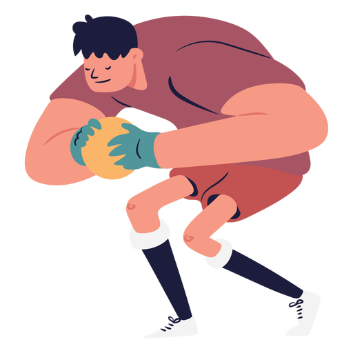Personaje de ilustración de portero de bola atrapada Diseño PNG