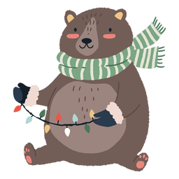 Ilustración linda del oso de navidad Transparent PNG
