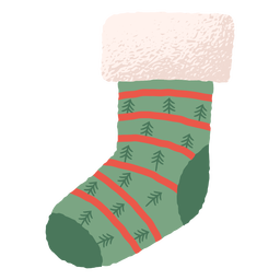 Meia de santa colorida de natal Desenho PNG