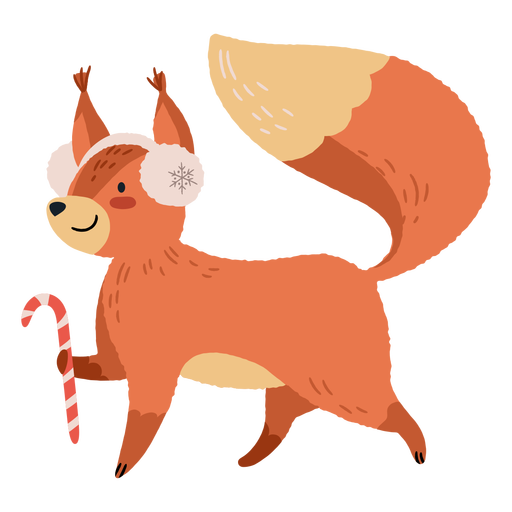 Ilustra??o de esquilo fofo de Natal Desenho PNG