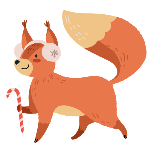 Weihnachtsniedliche Eichhörnchenillustration PNG-Design