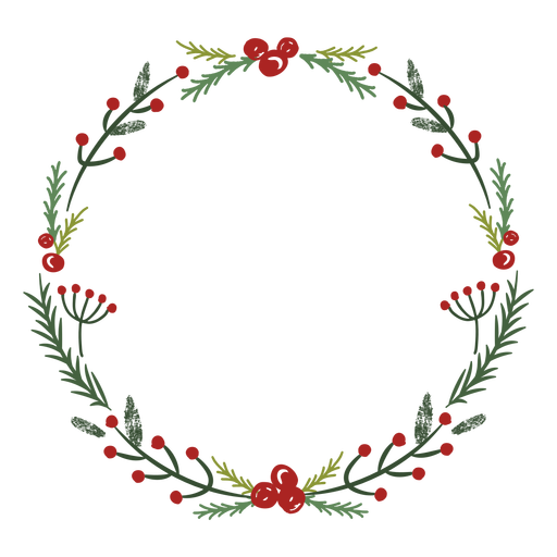 Traditionelle Dekoration des Weihnachtskranzes PNG-Design