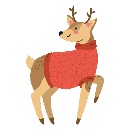 Ilustração fofa de cervo de natal Desenho PNG