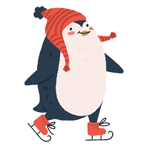 Linda ilustración de pingüino de navidad Diseño PNG