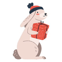 Coelho fofo carregando presentes Desenho PNG