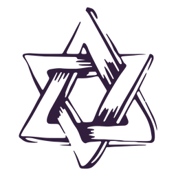David star jewish symbol stroke PNG Design