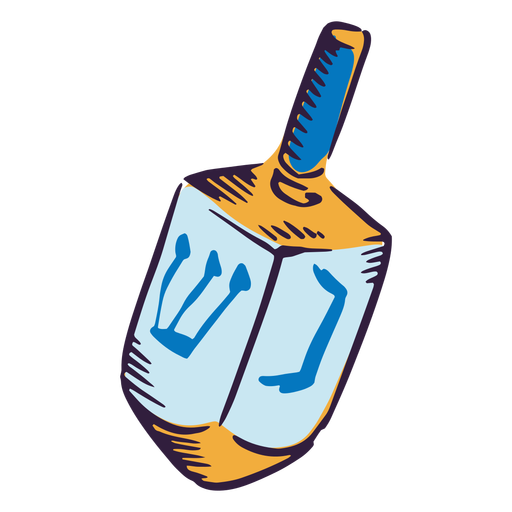 Ilustra??o da tradi??o Dreidel hanukkah Desenho PNG