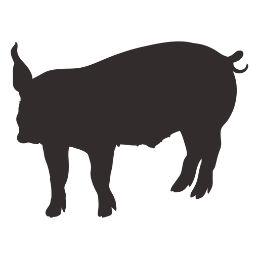Silueta de pie de cerdo de granja Diseño PNG