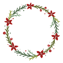 Blumiger Weihnachtskranz Transparente Png Svg Vektor