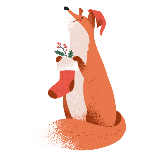 Fox Weihnachten stangin Tier PNG-Design