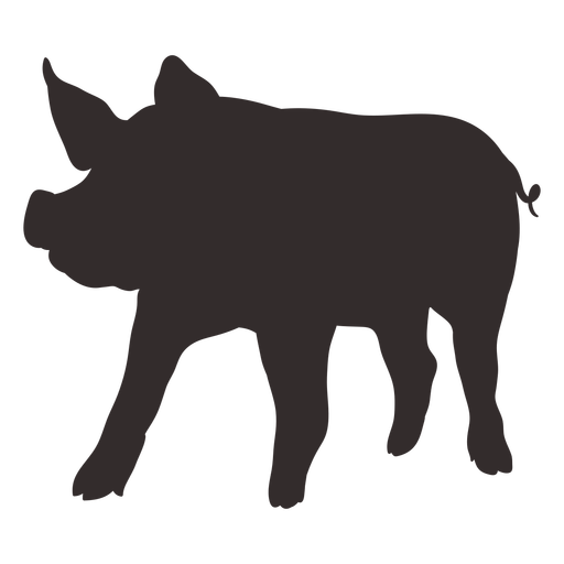 Vorderansicht stehendes Schwein Silhouette PNG-Design