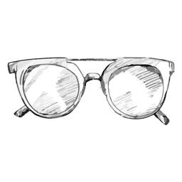 Glasses sketch rounded style PNG Design