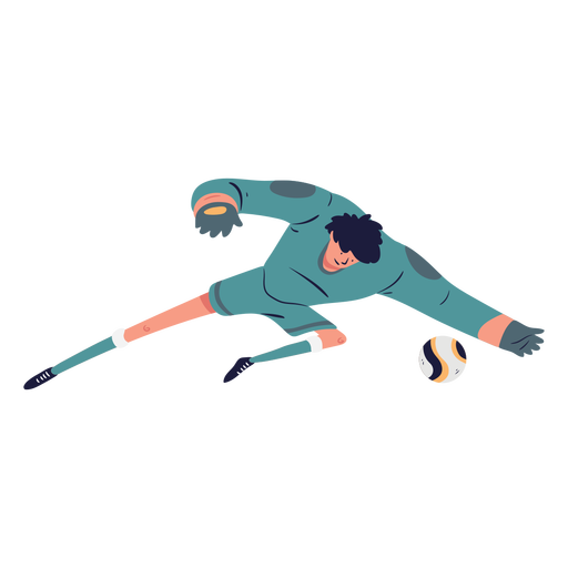 Goalkeeper catching ball character illustration PNG Design