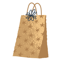 Golden gift bag illustration PNG Design