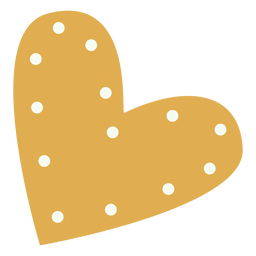 Golden heart decorative flat PNG Design