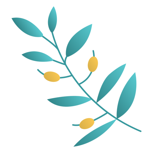Hanukkah olive plant flat design PNG Design