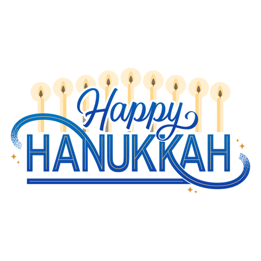 Happy hannukah candles lettering PNG Design