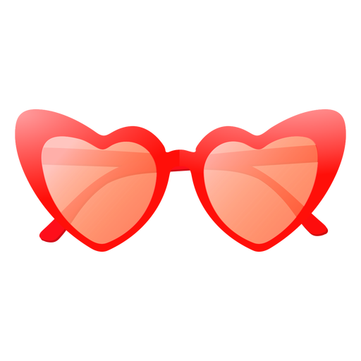 Heart shaped sunglasses glossy design PNG Design