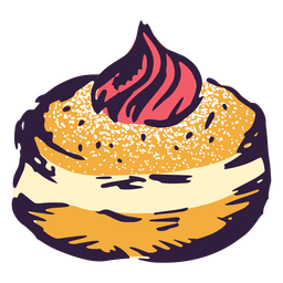 Illustration Chanukka Lebensmittel Gelee gefüllt PNG-Design
