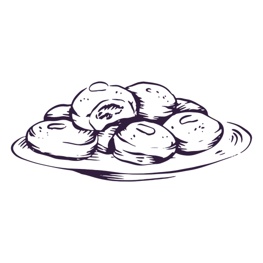Jelly filled sufganiyot jewish tradition stroke PNG Design