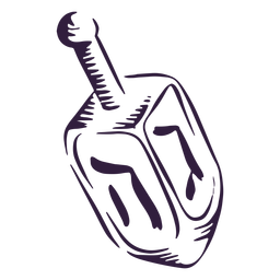Jewish dreidel stroke PNG Design