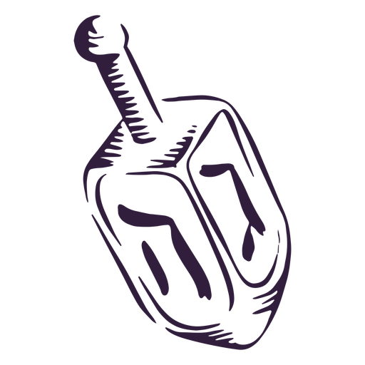 Jewish dreidel stroke PNG Design