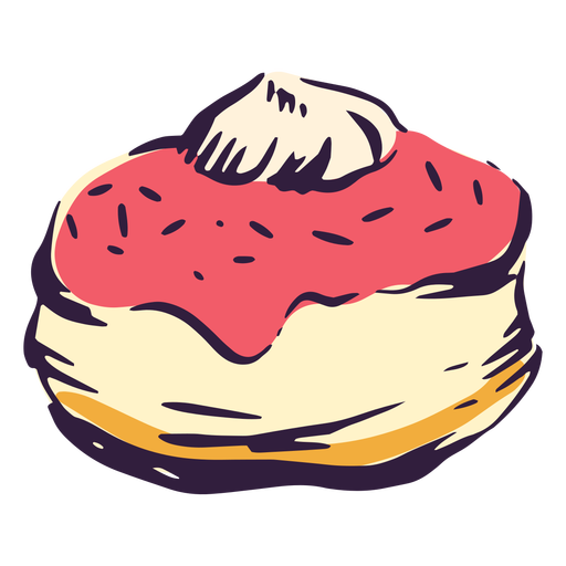 Ilustração judaica sufganiyah cheia de geleia Desenho PNG