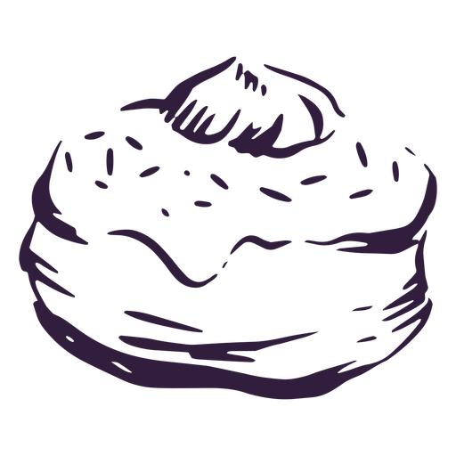 Jewish sufganiyah jelly filled stroke PNG Design