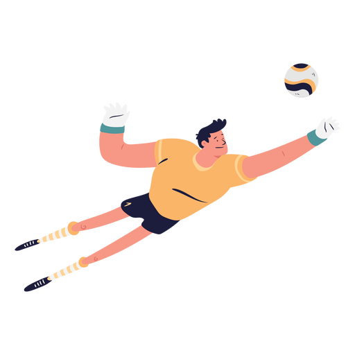 Jumping goalkeeper character illustration