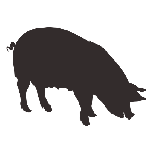 Vista lateral de la silueta de cerdo grande