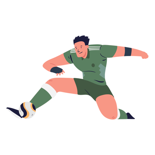 Männlicher Fußballspieler, der Ballillustration tritt PNG-Design