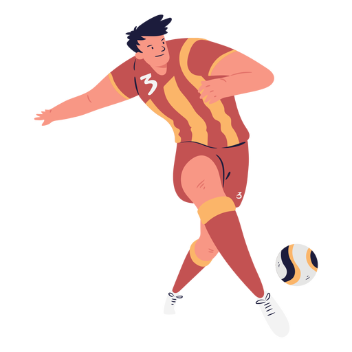 Jugador de fútbol masculino pasando la pelota Diseño PNG