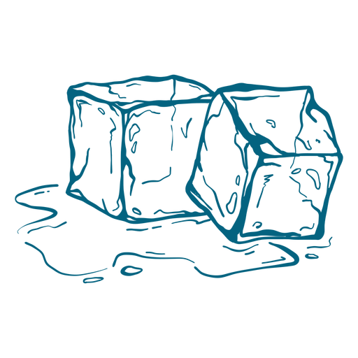 Derretimiento de cubitos de hielo. Diseño PNG
